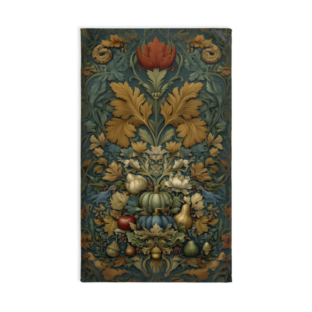 William Morris Inspired Hand Towel: Botanical Autumn Harvest for Cozy Fall Home Decor