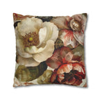 Classic Floral Accent Pillow Cover Rich Warm Tones Nature-Inspired Home Decor