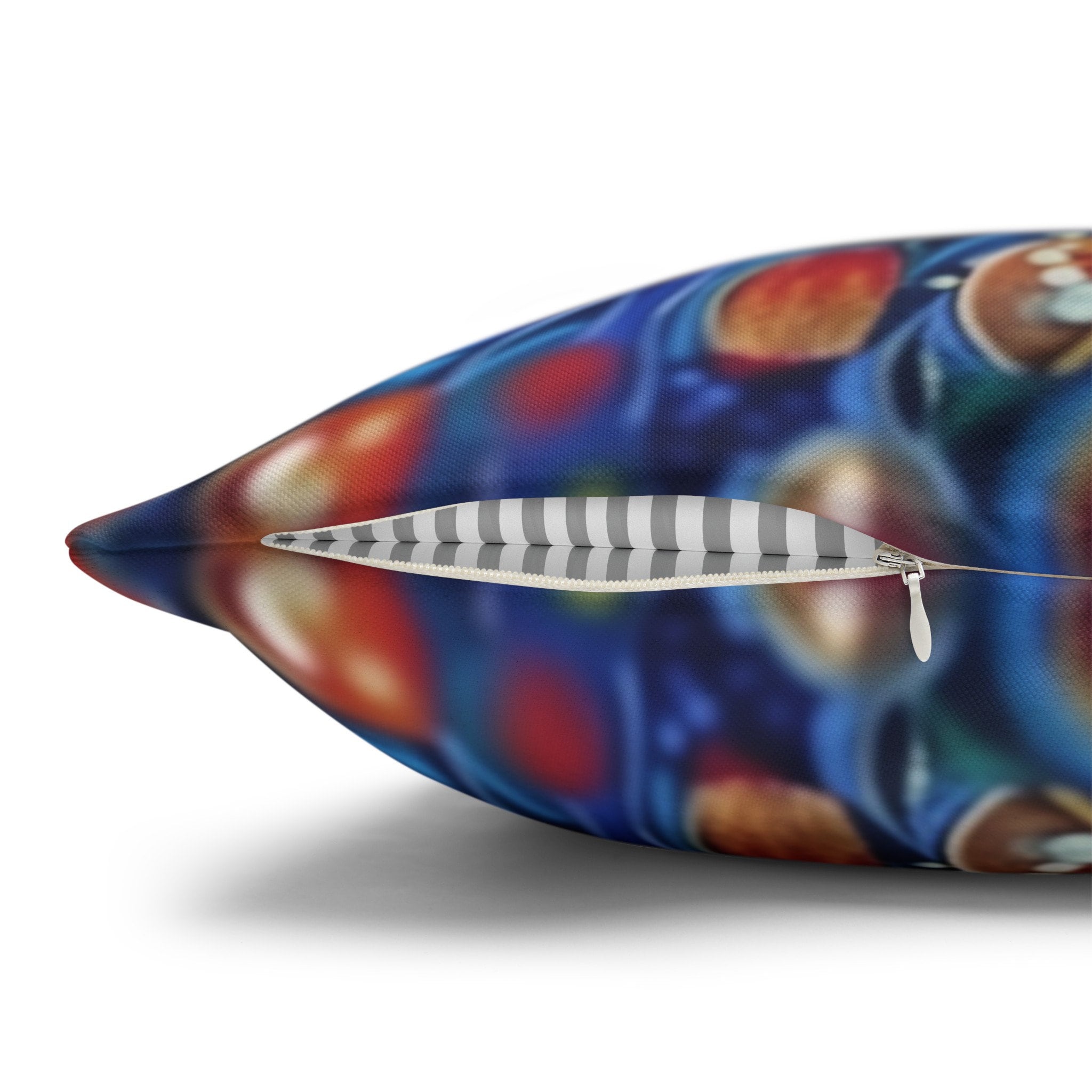 Peacock Feather Pillow Cover: Abstract Blues & Greens Artistic Design