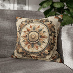 Boho Geometric Floral Pillow Cover: Earth Tone Cushion for Rustic Fall Home Decor