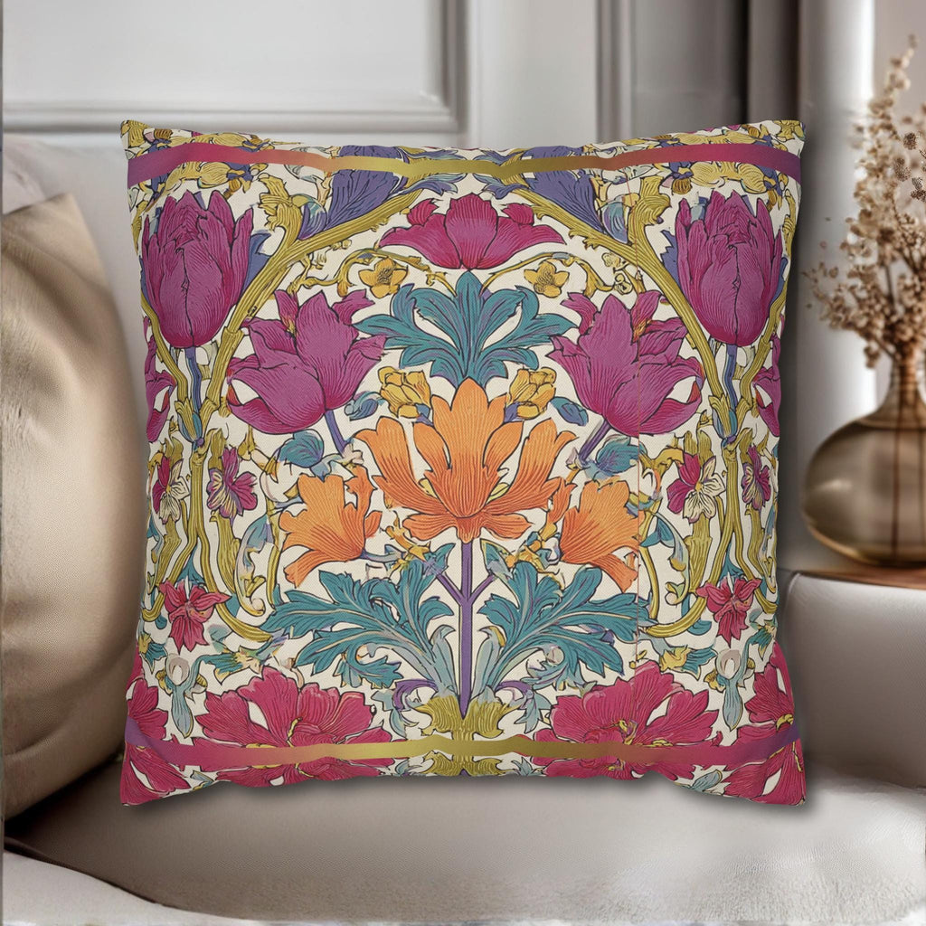 William Morris Style Hyacinth Pillow Cover: John Henry Dearle Inspired Floral