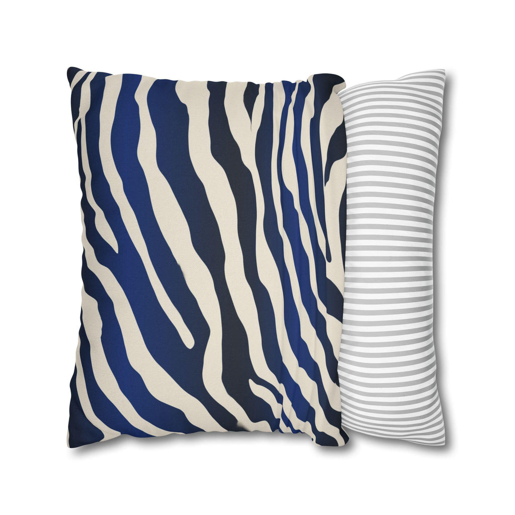 Navy Black Gradient Zebra Stripe Pillow Cover: Bold Safari Print for Modern Neutral Decor