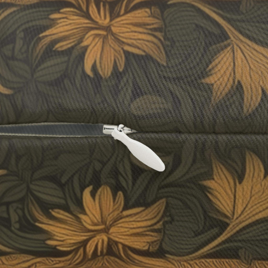 William Morris Style Lumbar Pillow:  Monkey Jungle Botanical Design