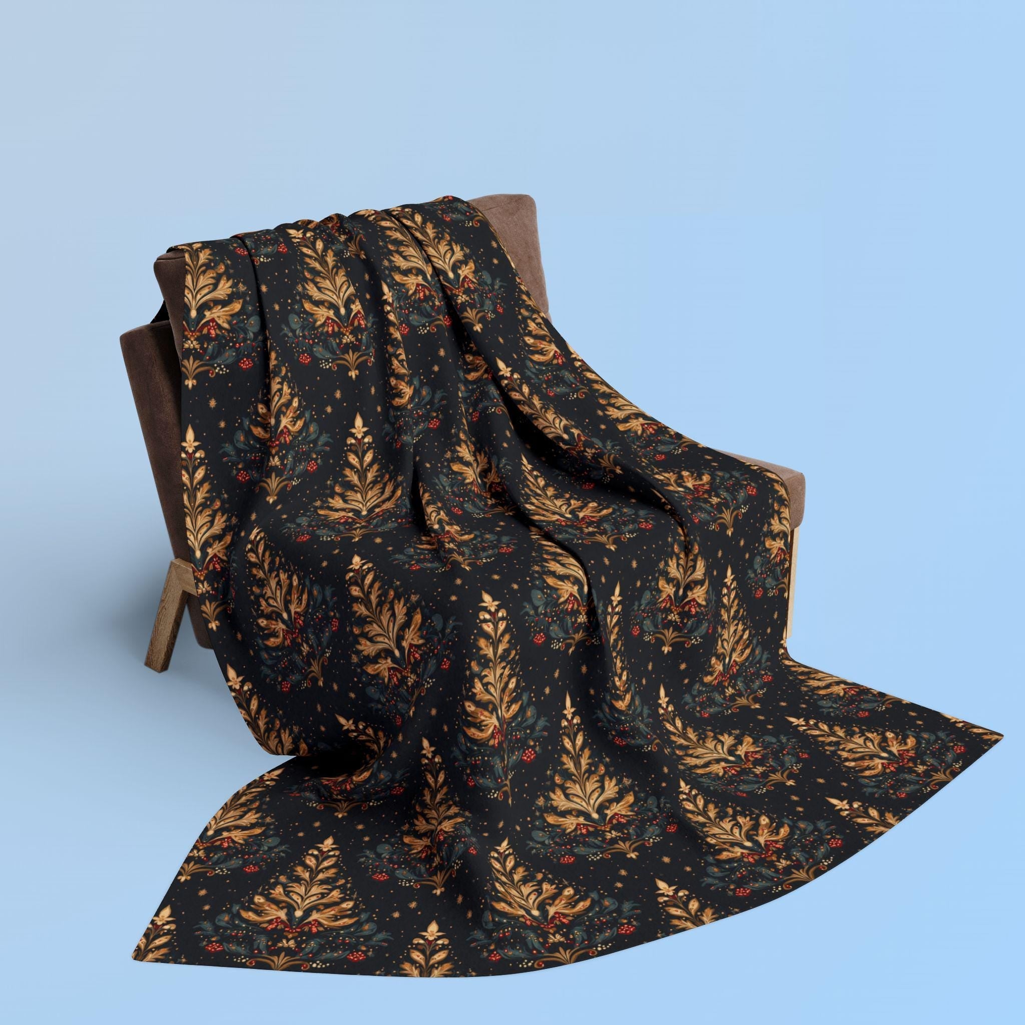 William Morris Christmas Tree Fleece Blanket: Holiday Throw