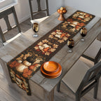 William Morris Pumpkin Patch Table Runner: Cream, Orange, Brown Fall Dining Decor