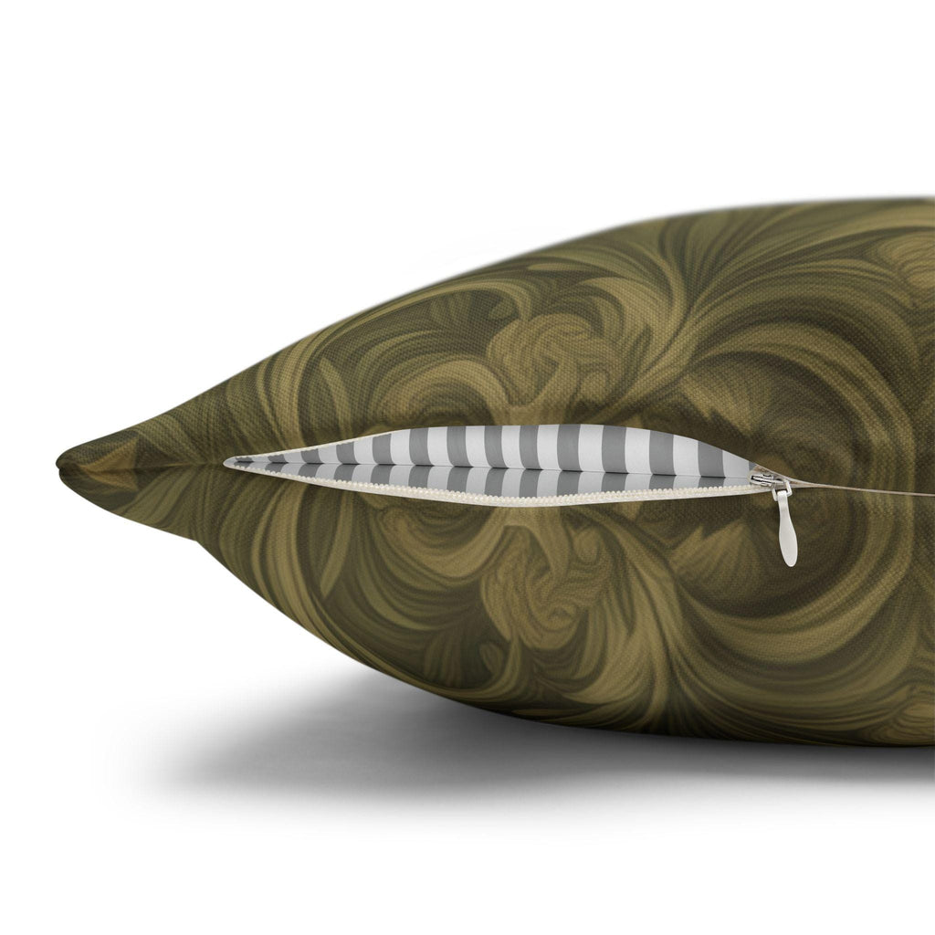 William Morris Style Heron Pillow Cover: Botanical Marsh Floral Art