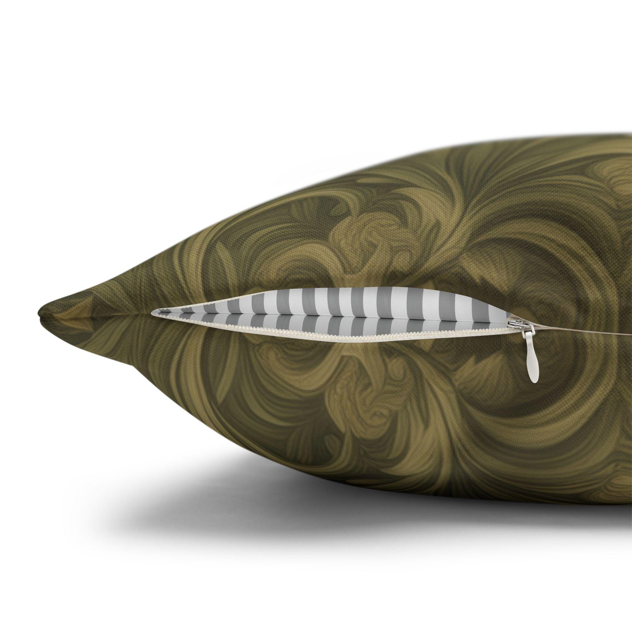 William Morris Style Heron Pillow Cover: Botanical Marsh Floral Art