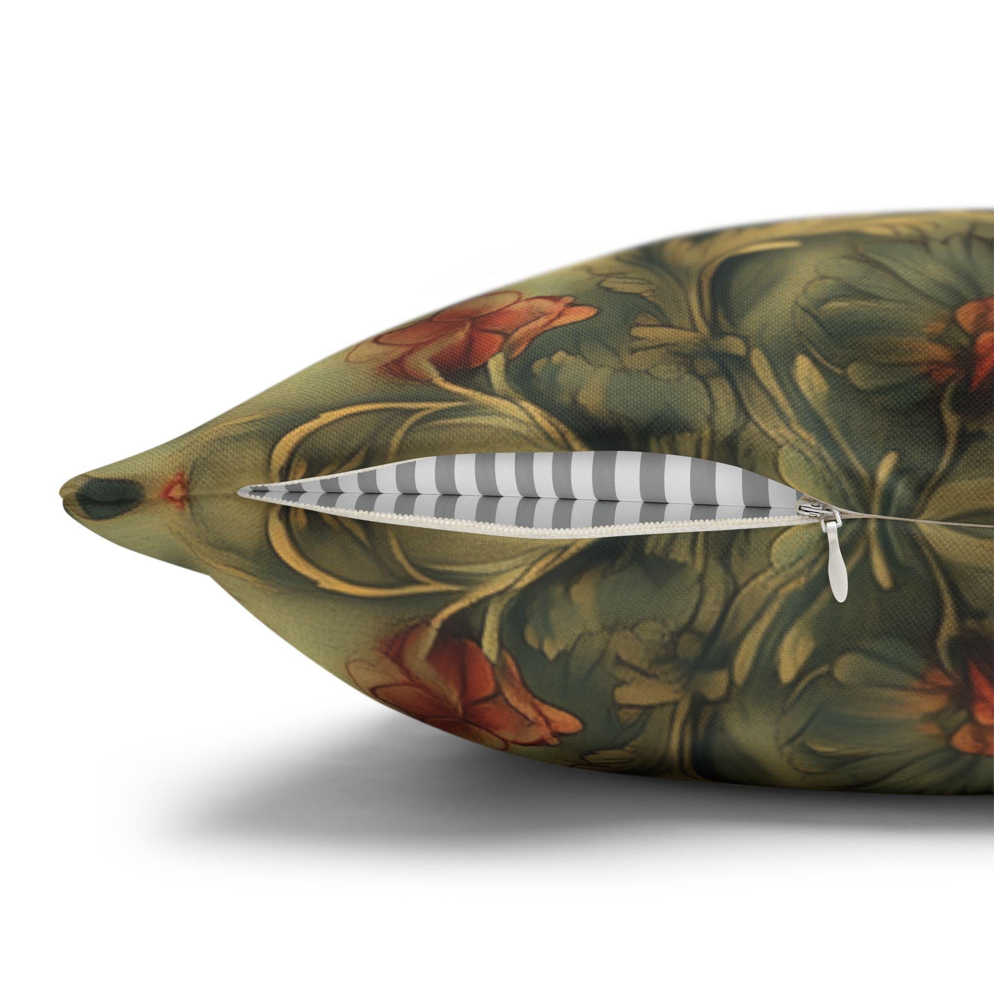 William Morris Botanical Pillow Cover: Jewel Tone Floral Tapestry Arts & Crafts Accent