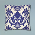 Art Nouveau Pillow Cover: Deep Blue Floral Design Statement Piece