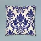 Art Nouveau Pillow Cover: Deep Blue Floral Design Statement Piece