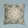 Vintage-Inspired French Farmhouse Pillow Cover: Faded Symmetrical Design in Sage & Off-White