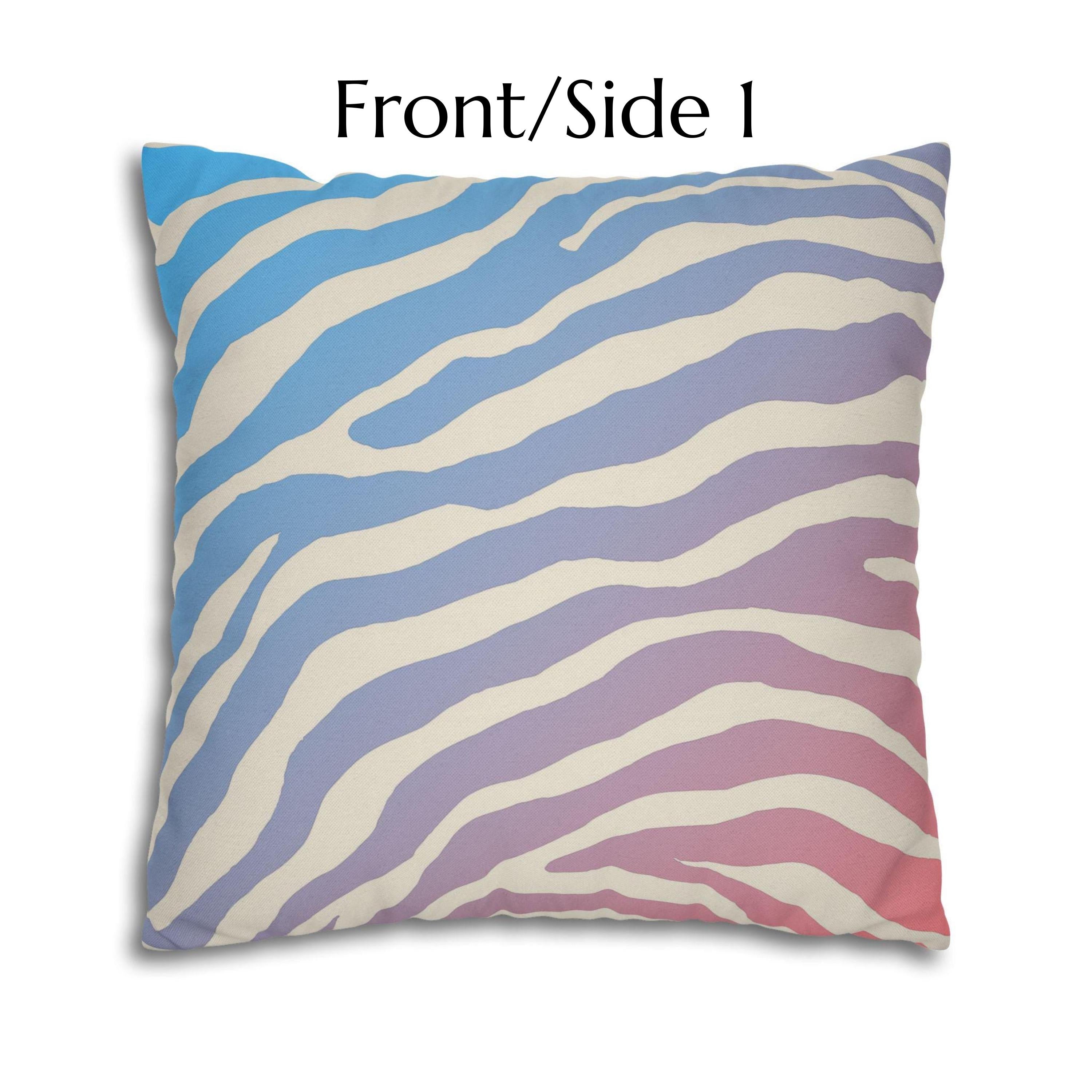 Zebra Stripe Pillow Cover: Cotton Candy Ombre, Pastel Decor