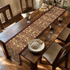 William Morris Table Runner: Burgundy and Champagne Vintage Pimpernel Reconstructed