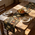 William Morris Inspired Fall Table Runner: Vintage Style in Olive, Cream, and Russet