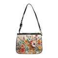 Floral Meadow Faux Leather Shoulder Bag: Vibrant Multi-Color Design