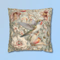 William Morris Hummingbird Pillow Cover: Vintage Style Floral Art, Pastel Green