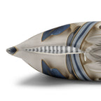 Elegant Chinoiserie Floral Pillow Cover: Blue & Off-White Eastern Motif Cushion for Home Decor