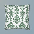 Forest Green Damask Pillow Cover: Elegant Home Decor