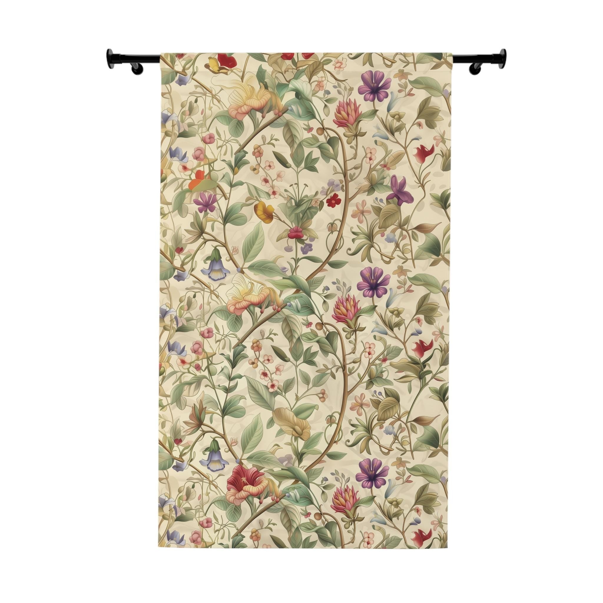 William Morris Botanical Curtain Panel: English Floral Design