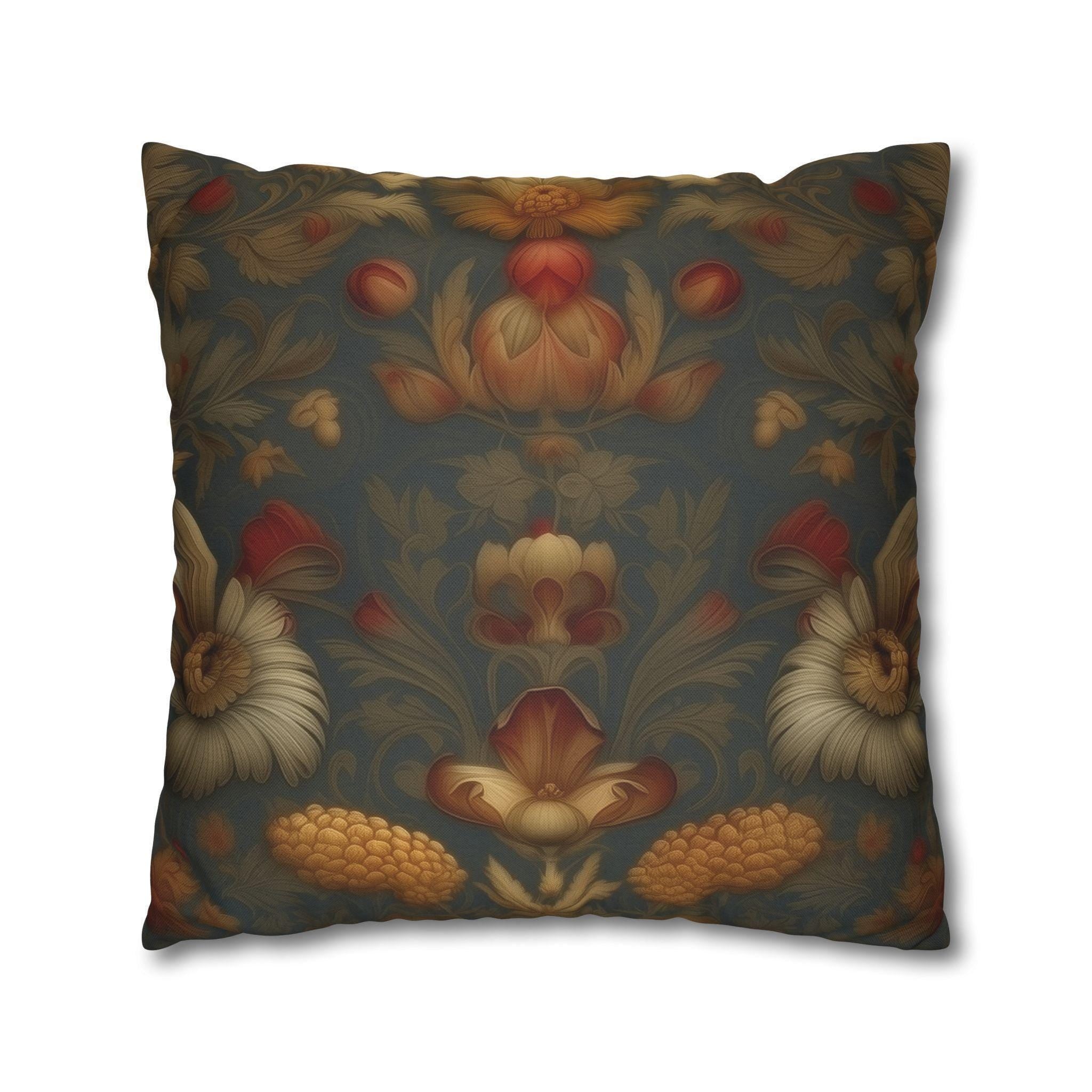 William Morris Autumn Floral Tapestry Pillow Cover: Vintage-Inspired Fall Home Accent