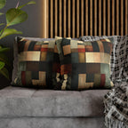 Geometric Abstract Pillowcase: Earthy Muted Tones, Modern Rustic Decor, Hand-painted Effect