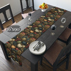 William Morris Inspired Fall Table Runner: Pumpkin, Artichoke, and Berry Harvest Tapestry