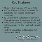 William Morris Inspired Snowman Shower Curtain: Christmas Winter Bath Decor