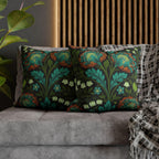 William Morris Style Throw Pillow Cover: Moody Teal Blue, Burnt Orange, & Deep Olive