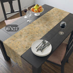 Classic Damask Pattern Table Runner: Soft Antique-Gold and Champagne-Beige