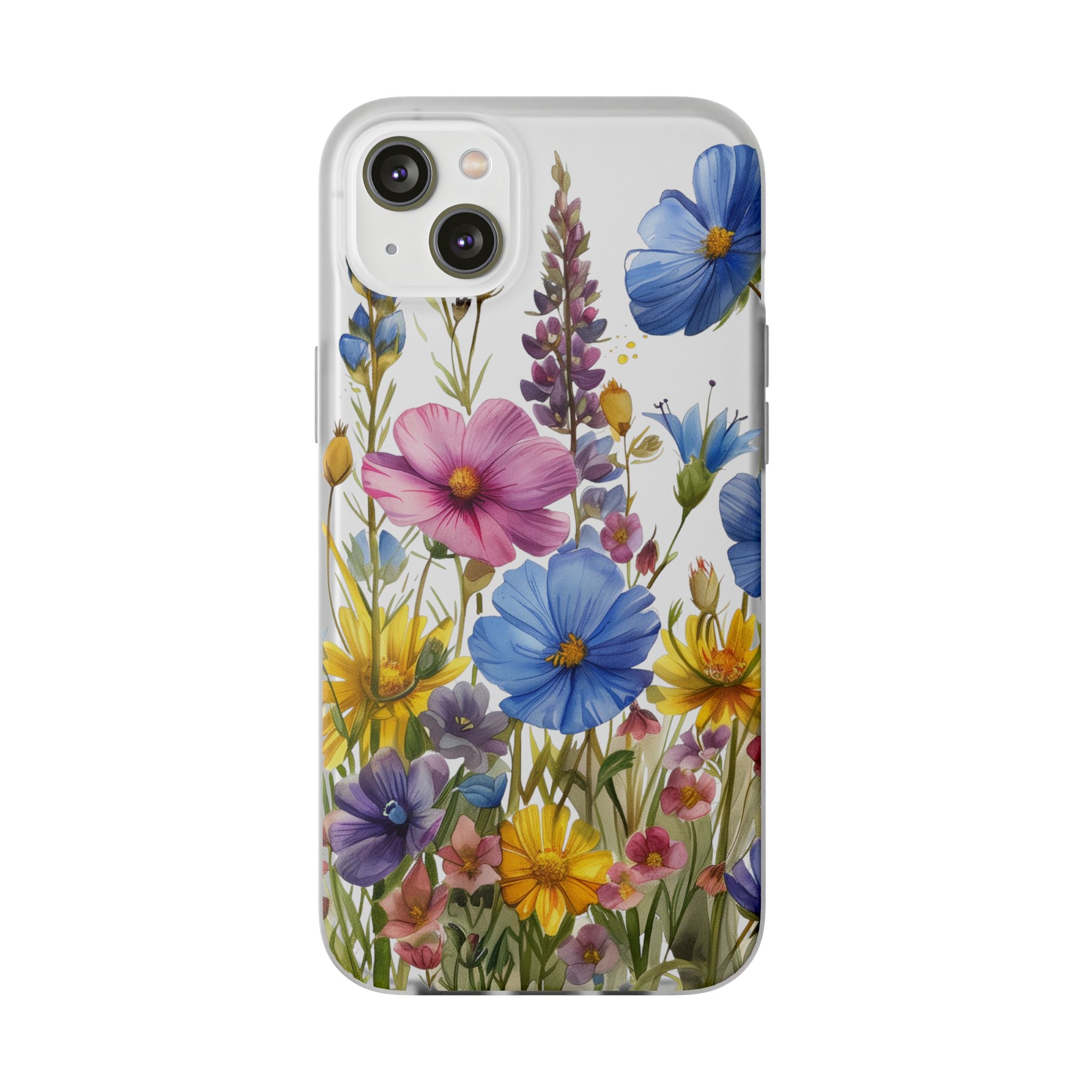 Floral Phone Case: Slim Matte TPU Cover, Wildflower Garden