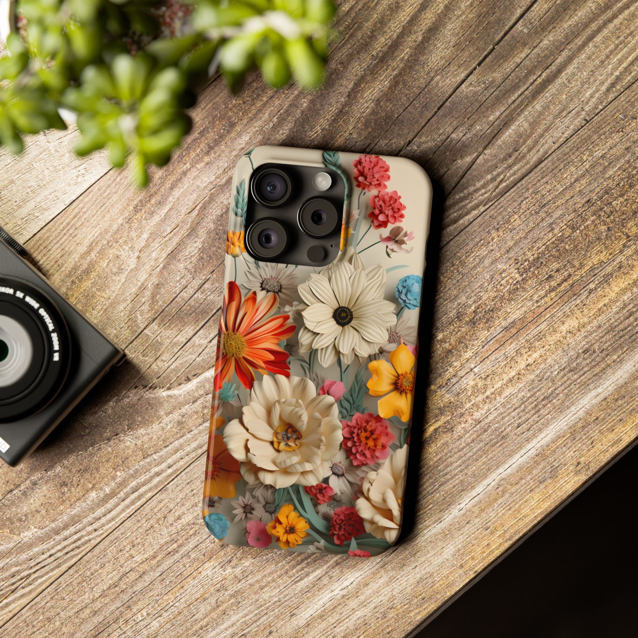Wildflower iPhone Case: Vintage Style Floral Design, Slim Protective Cover