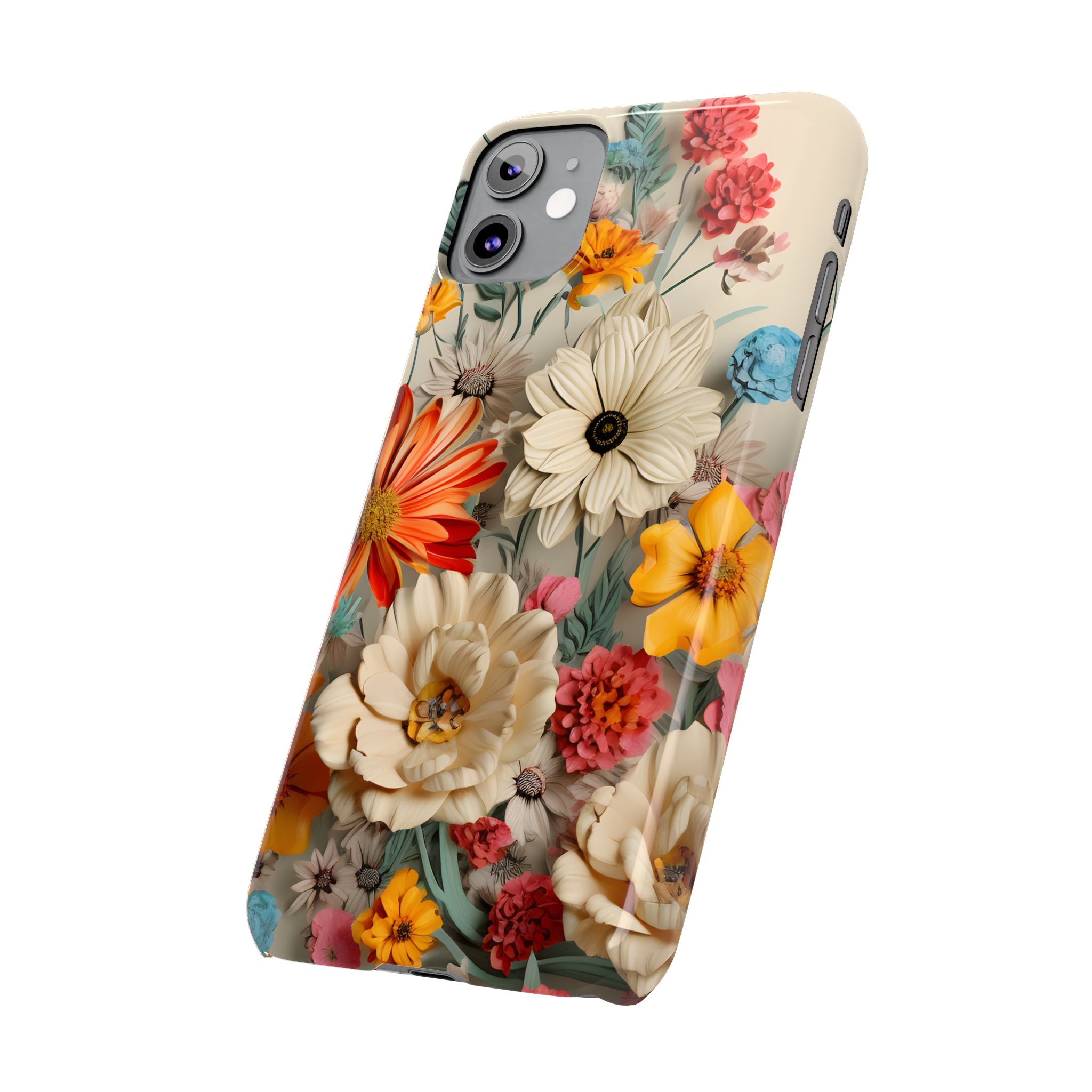 Wildflower iPhone Case: Vintage Style Floral Design, Slim Protective Cover
