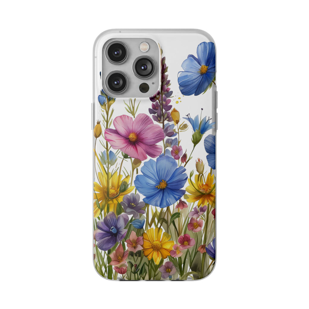 Floral Phone Case: Slim Matte TPU Cover, Wildflower Garden