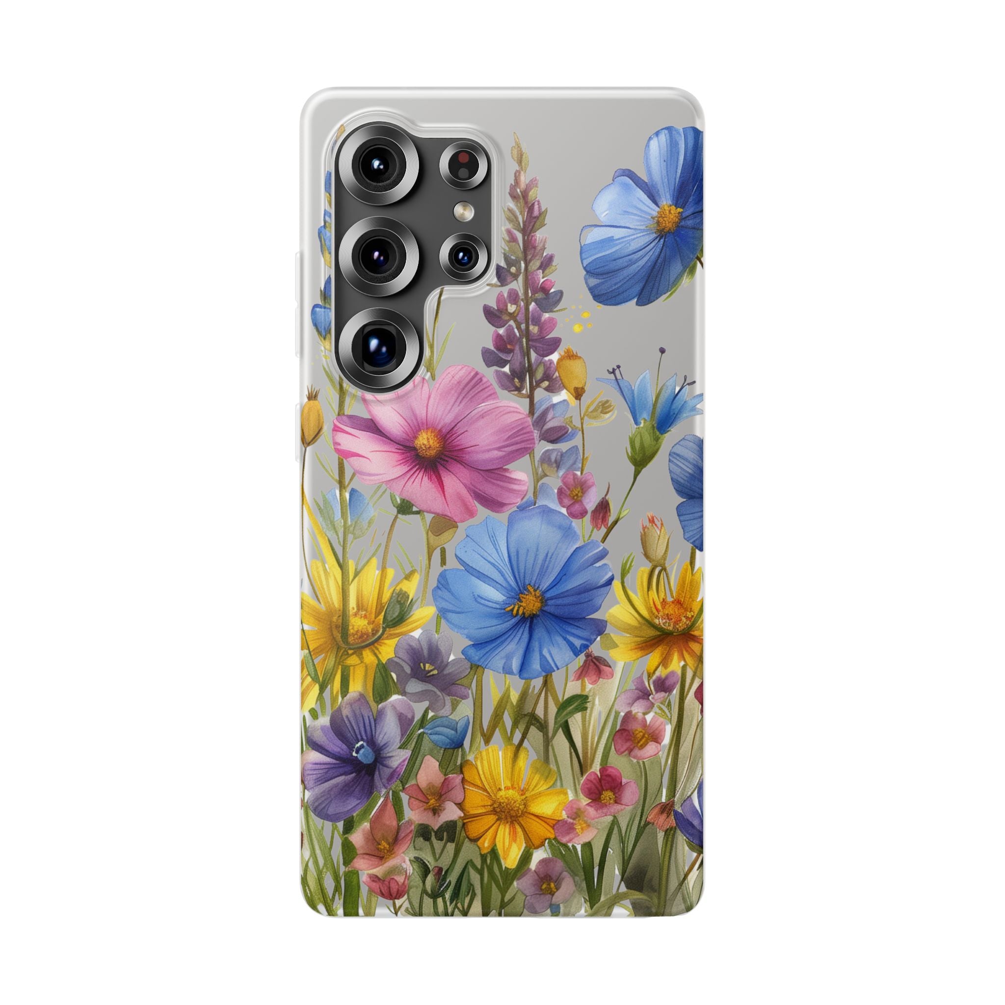Floral Phone Case: Slim Matte TPU Cover, Wildflower Garden