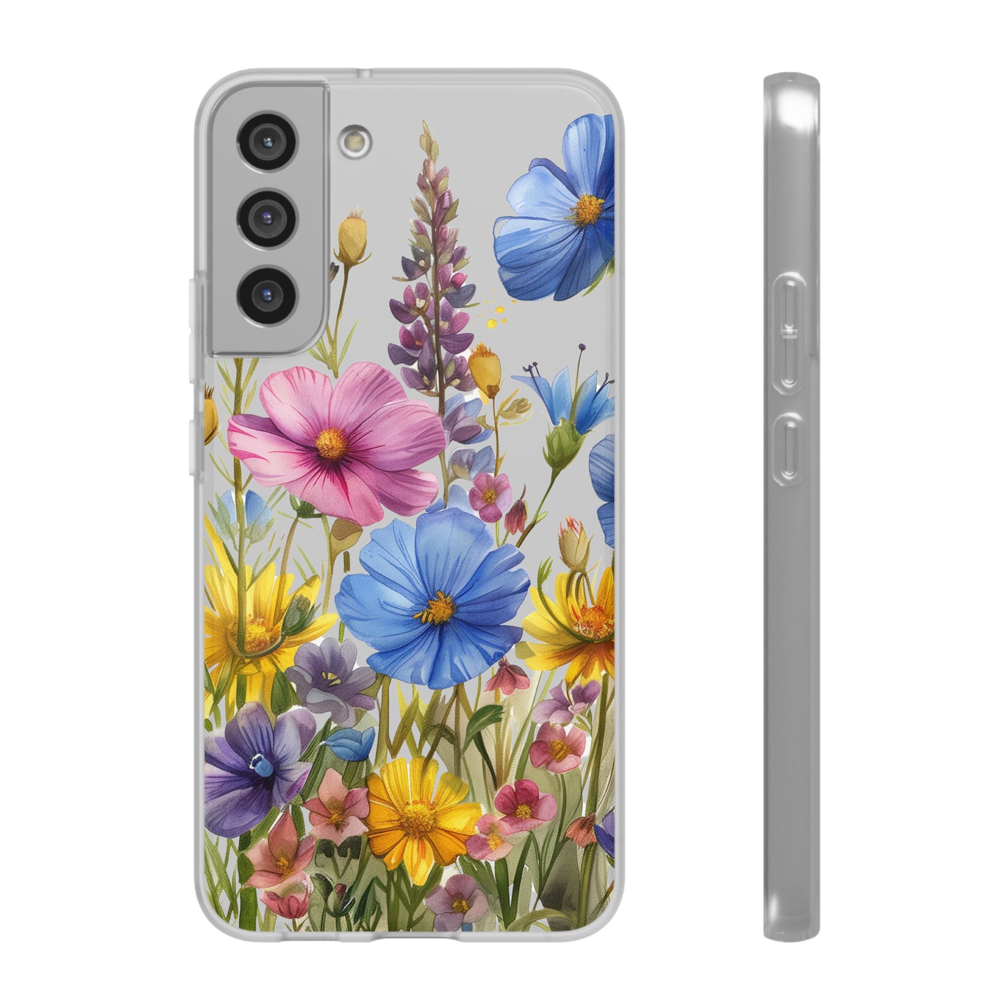 Floral Phone Case: Slim Matte TPU Cover, Wildflower Garden