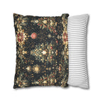 Christmas Tree Pillow Cover: Luxe Gold Red & Green on Deep Charcoal Holiday Decor
