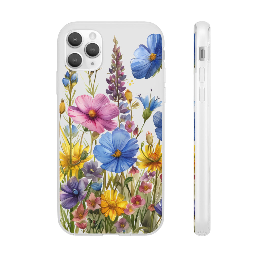 Floral Phone Case: Slim Matte TPU Cover, Wildflower Garden