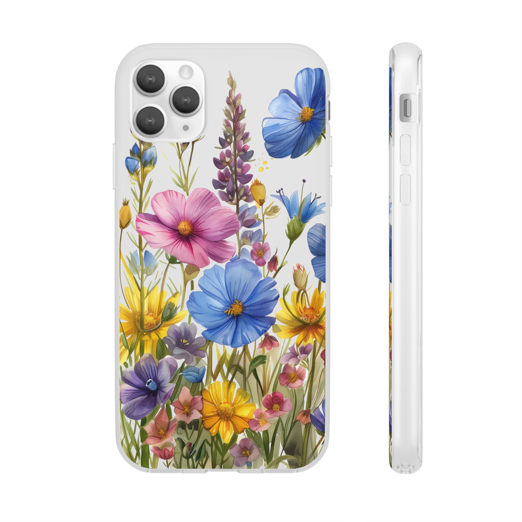 Floral Phone Case: Slim Matte TPU Cover, Wildflower Garden