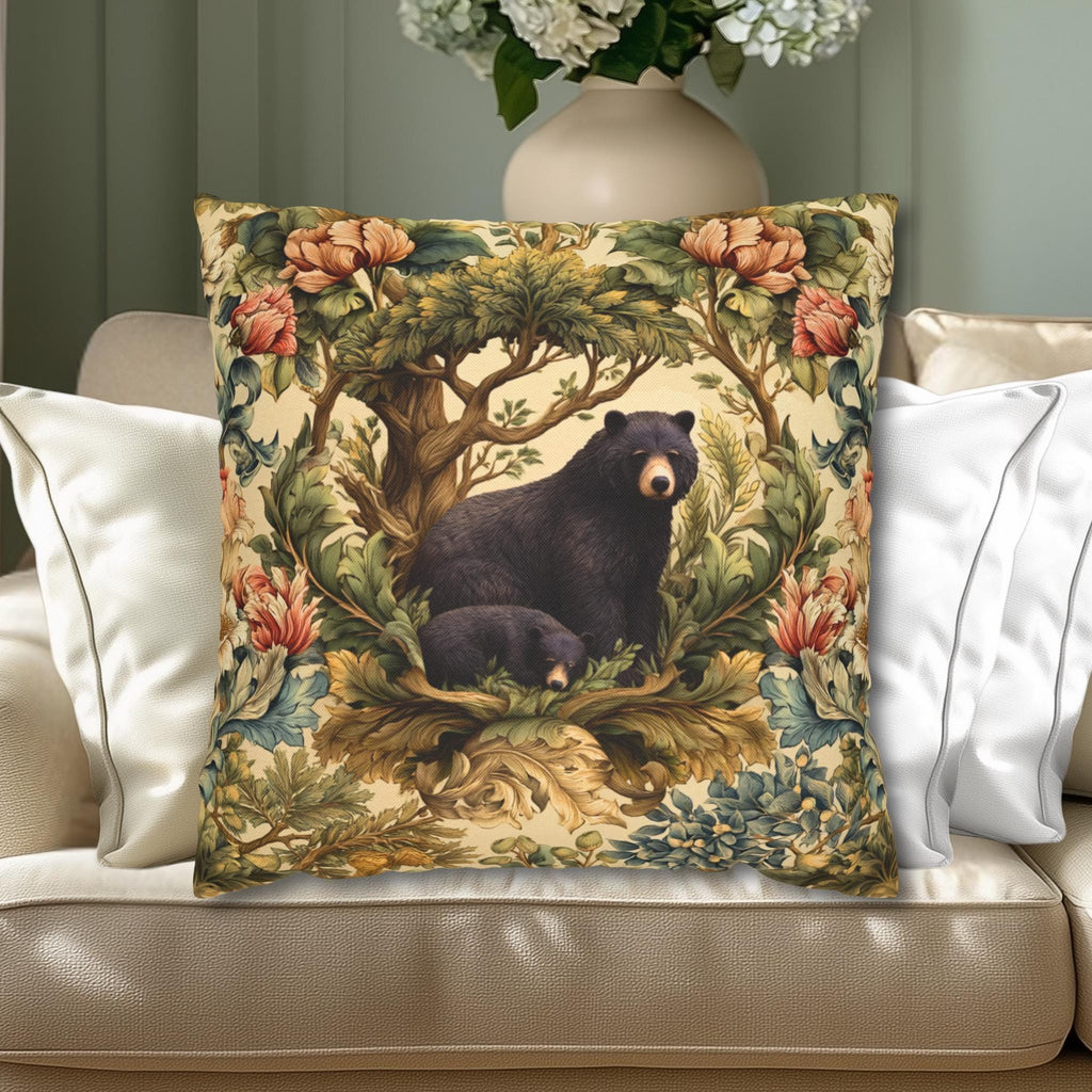 William Morris Woodland Animals Pillow Cover: Squirrel, Skunk, Doe, Bear Designs