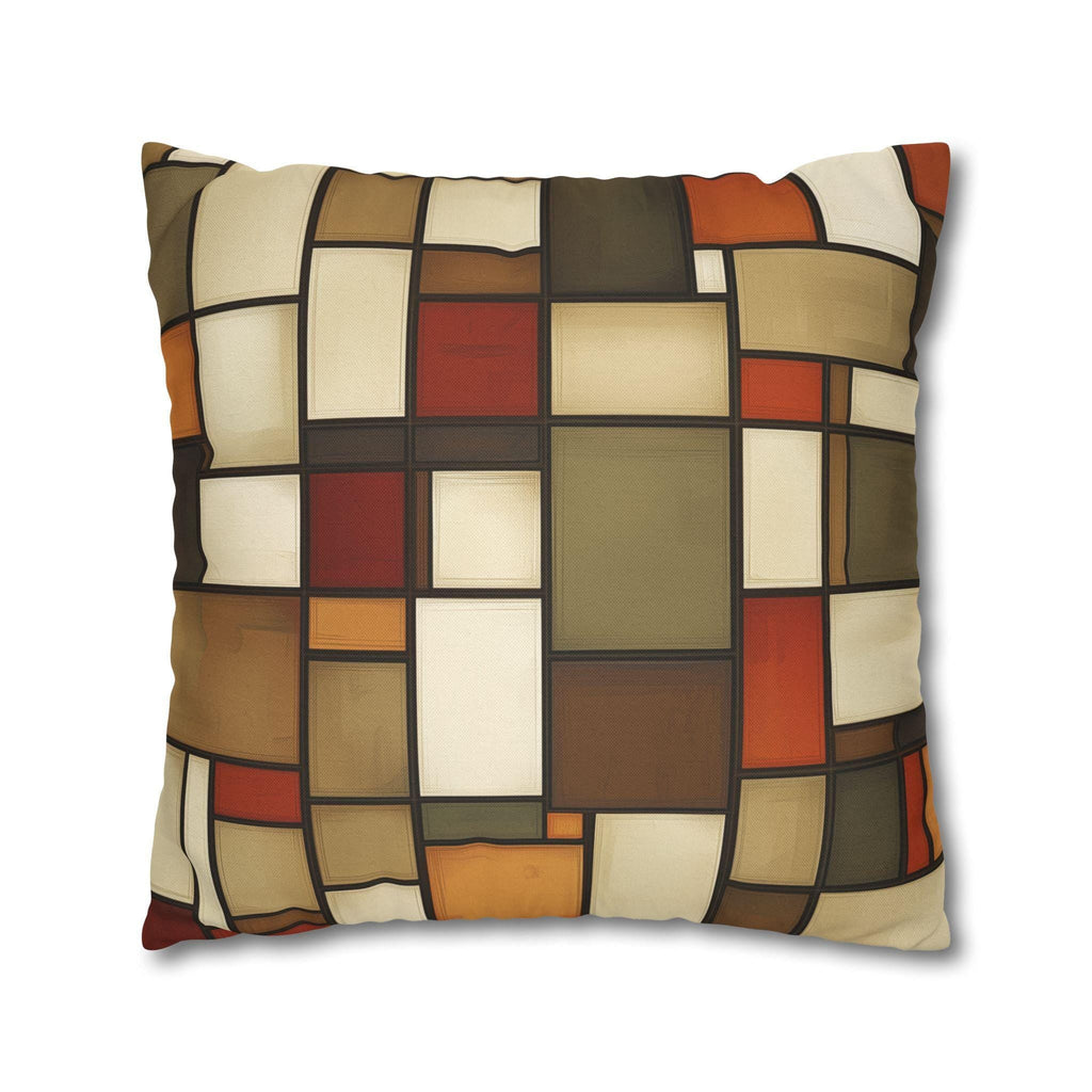 Geometric Stained Glass Inspired Pillowcase: Modern Abstract Art Cushion Cover for Cozy Home Decor