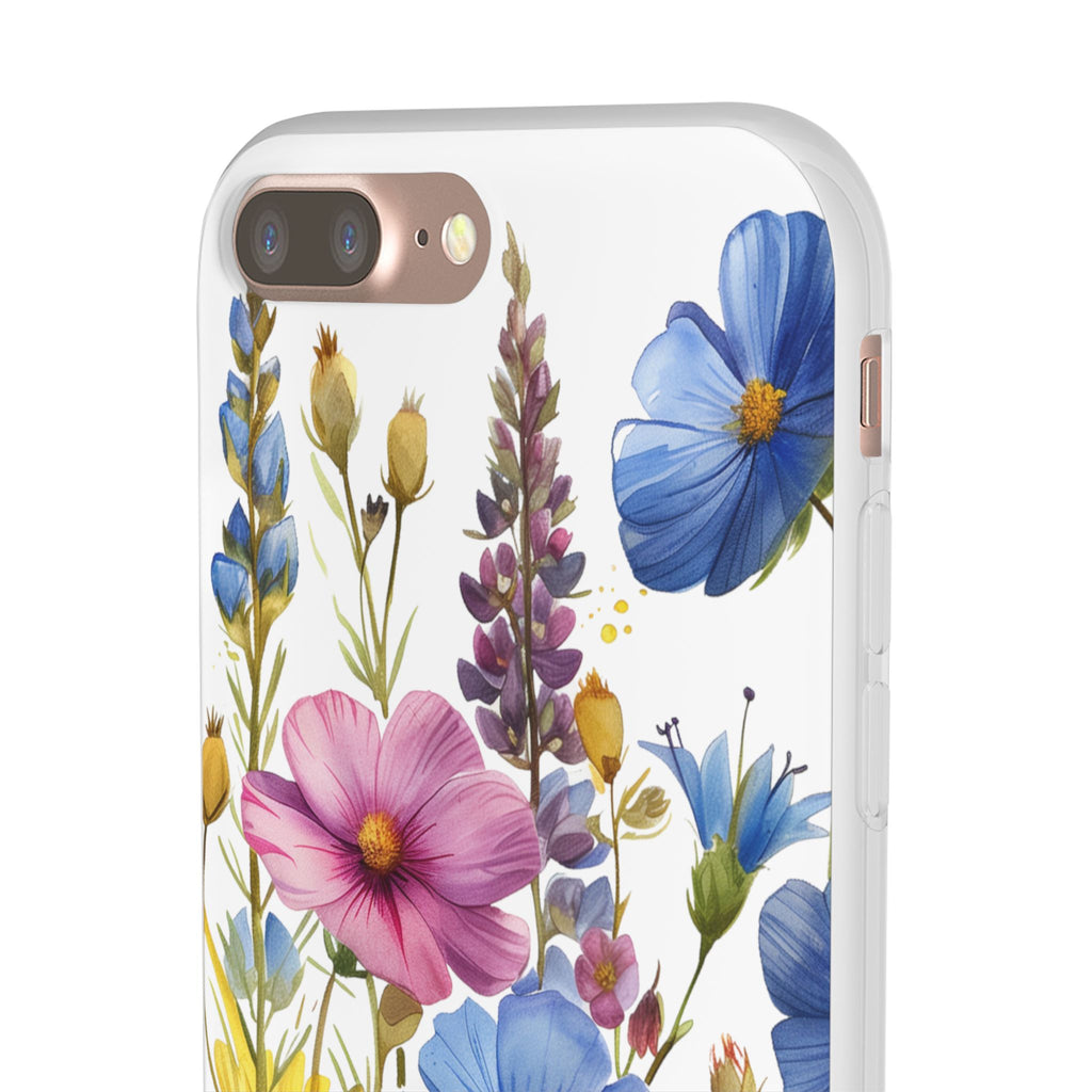 Floral Phone Case: Slim Matte TPU Cover, Wildflower Garden