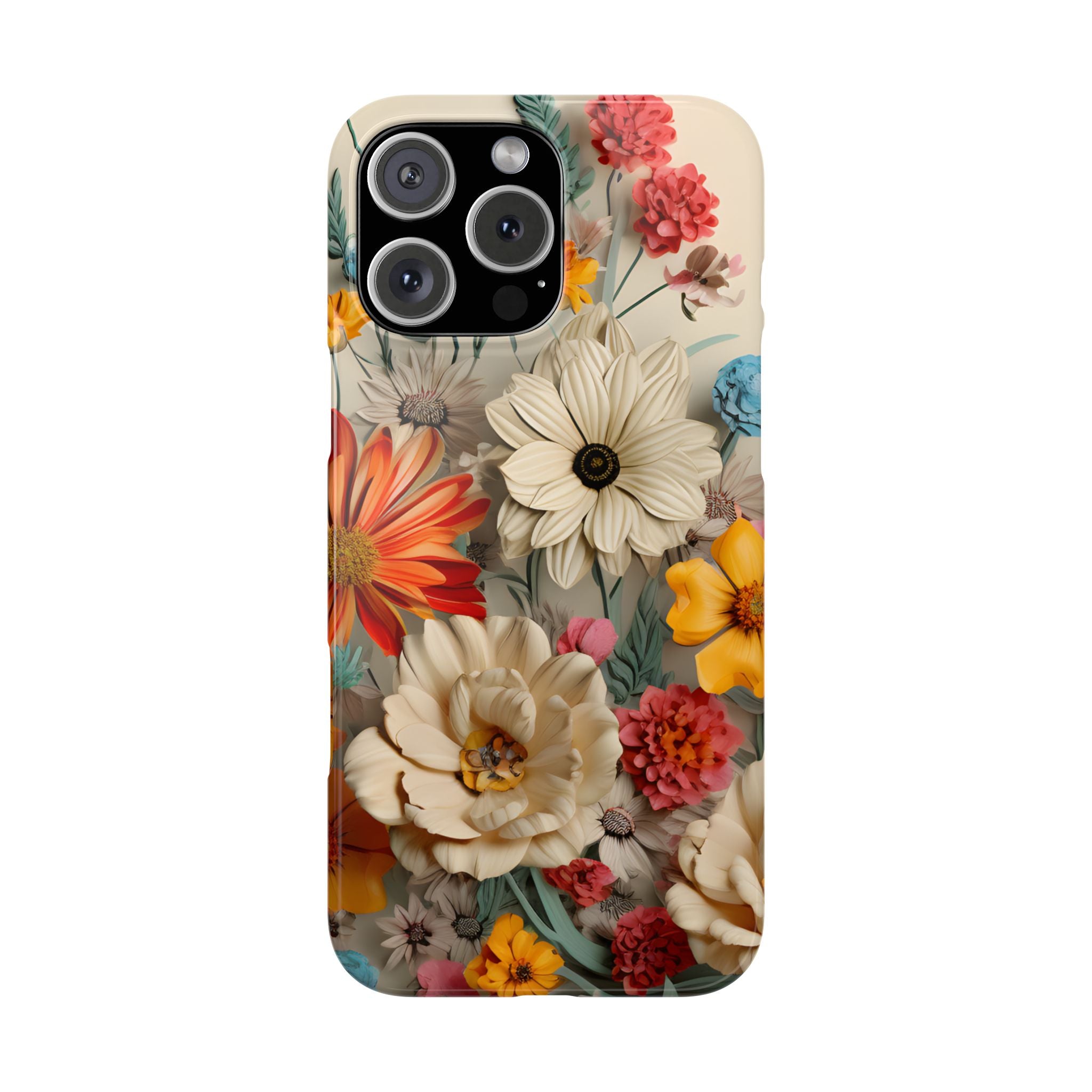 Wildflower iPhone Case: Vintage Style Floral Design, Slim Protective Cover