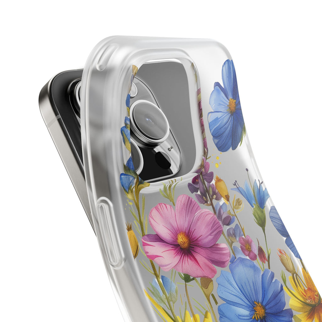 Floral Phone Case: Slim Matte TPU Cover, Wildflower Garden