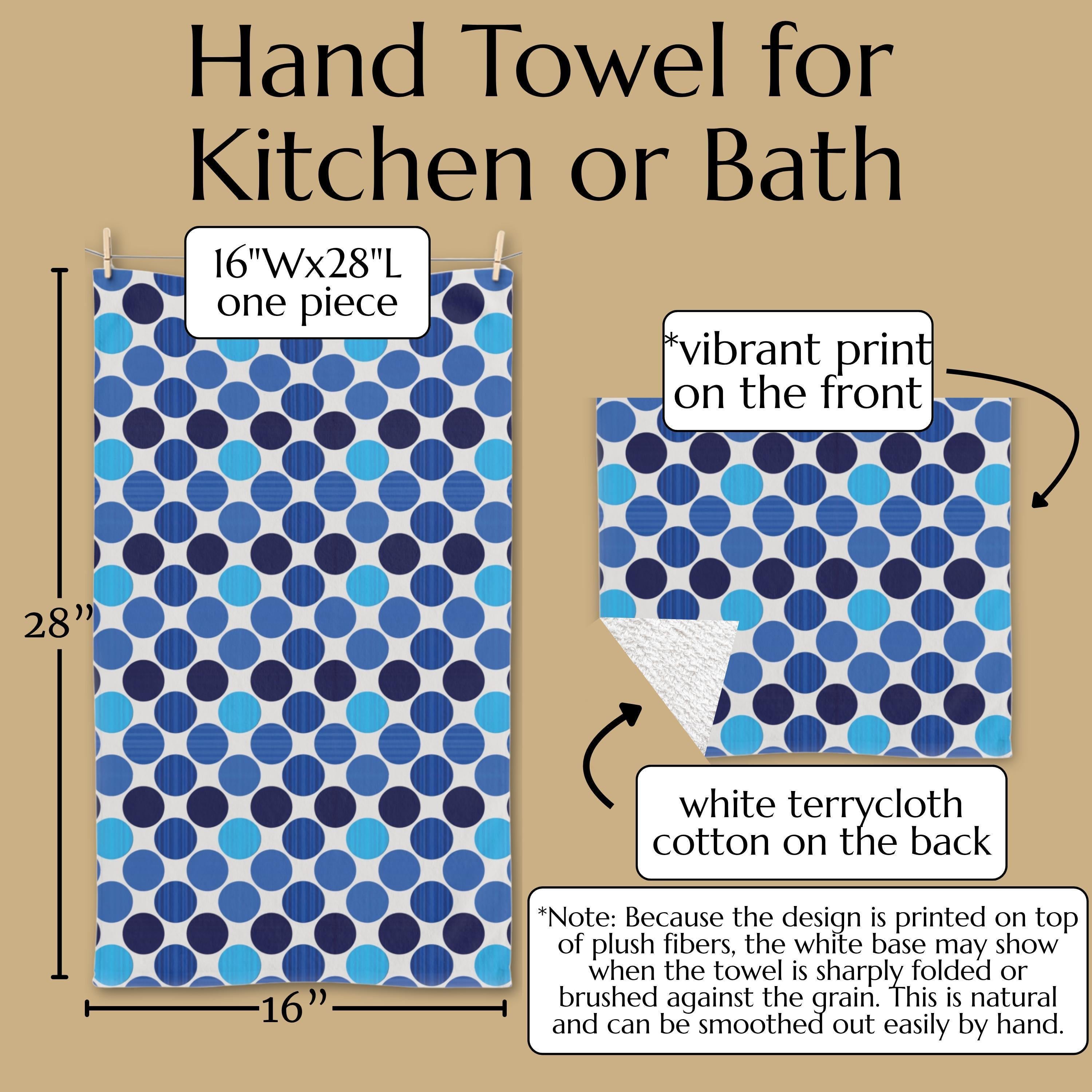 Bauhaus Hand Towel: Retro Mid Century Modern Polka Dot Decor