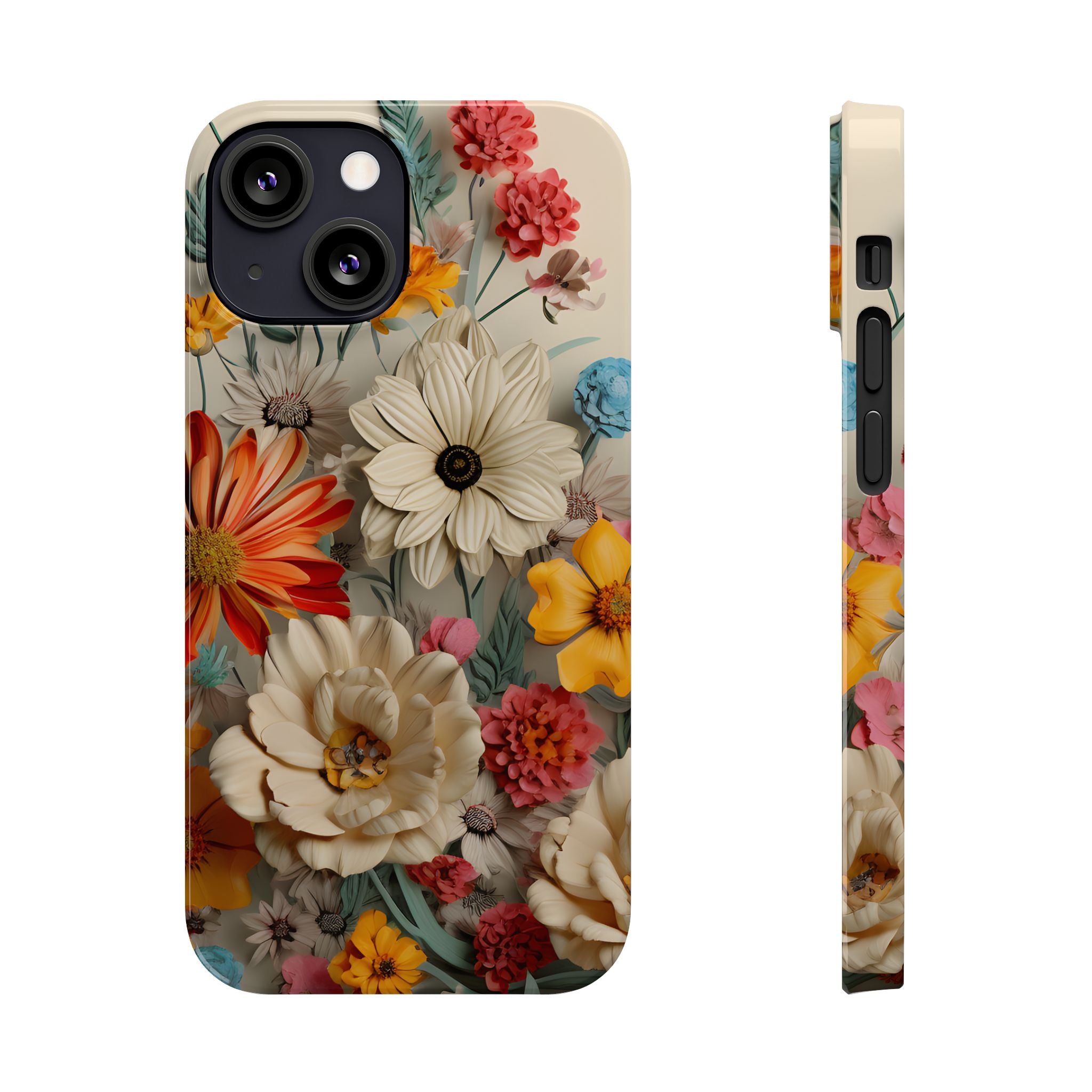 Wildflower iPhone Case: Vintage Style Floral Design, Slim Protective Cover