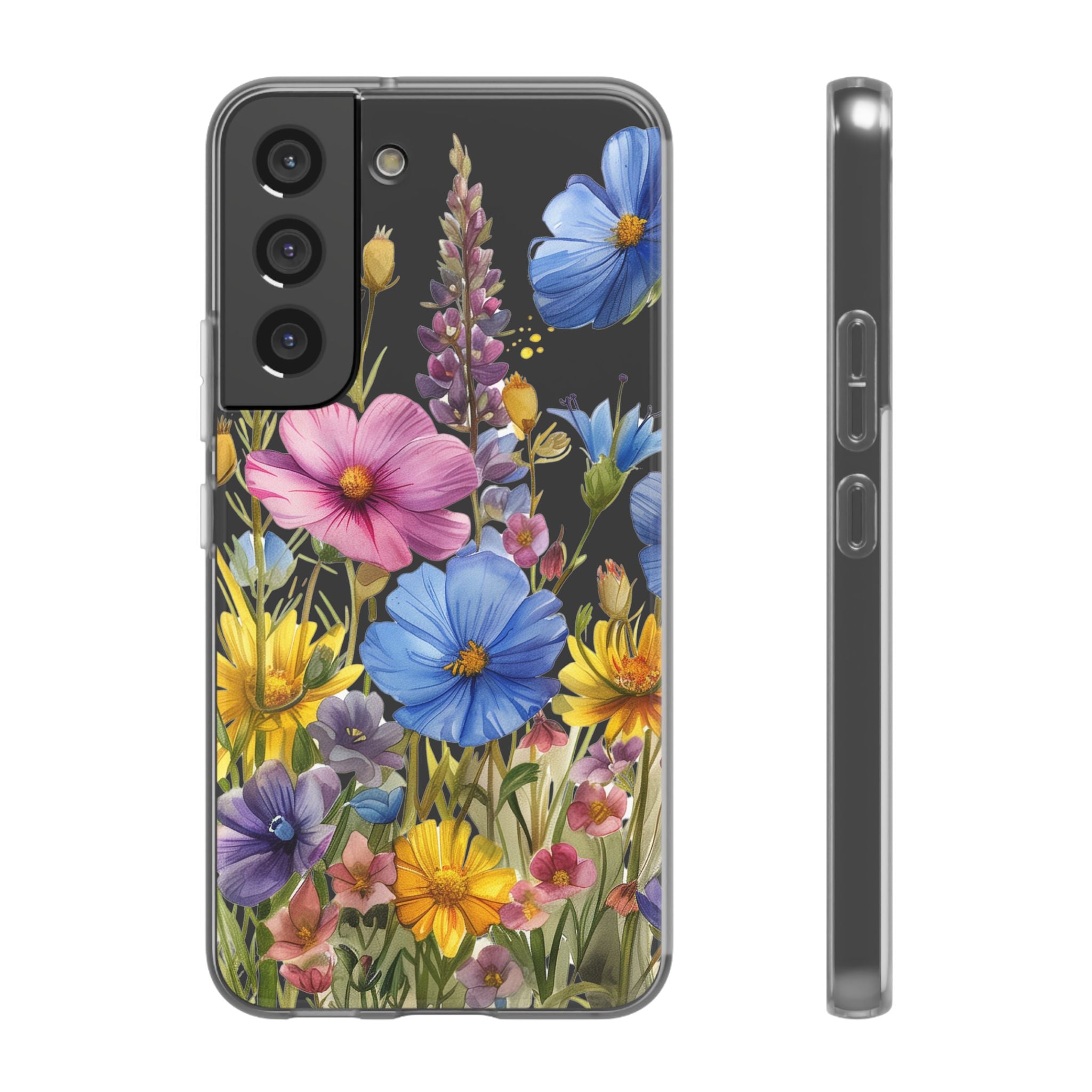 Floral Phone Case: Slim Matte TPU Cover, Wildflower Garden