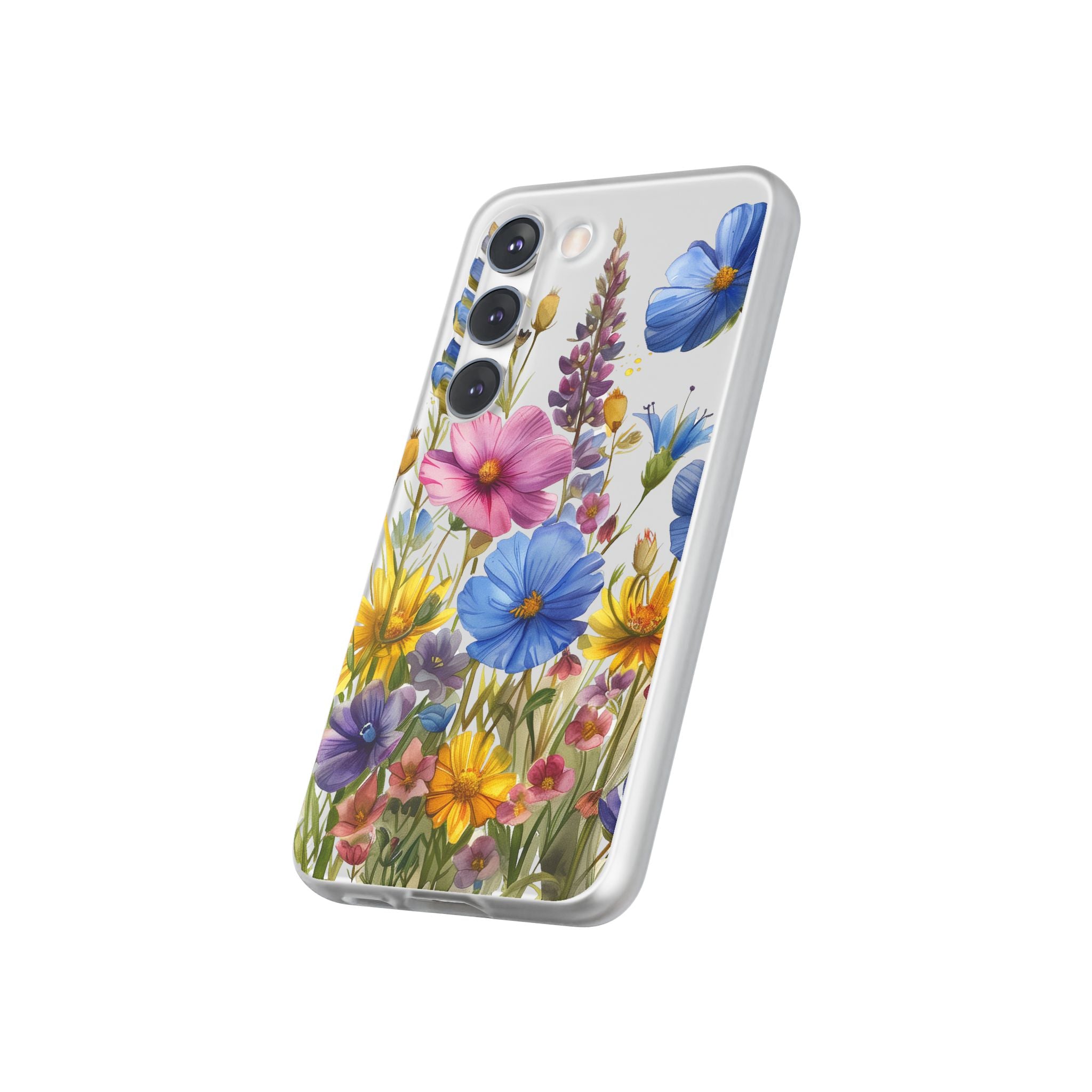 Floral Phone Case: Slim Matte TPU Cover, Wildflower Garden