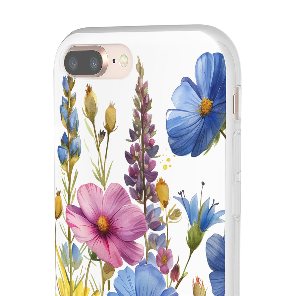 Floral Phone Case: Slim Matte TPU Cover, Wildflower Garden