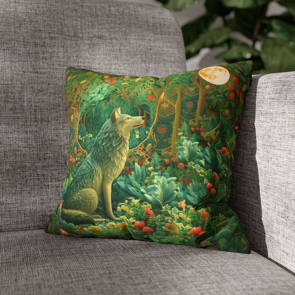 Mystical Wolf Moon Decorative Pillow