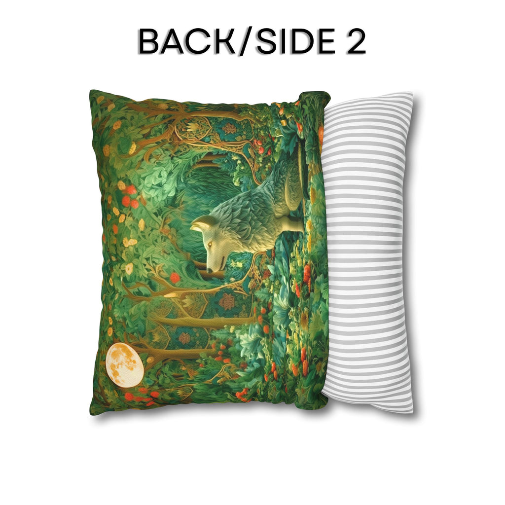 Mystical Wolf Moon Decorative Pillow